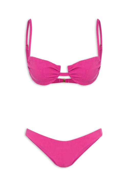 Biquíni Textura Flor – Rosa