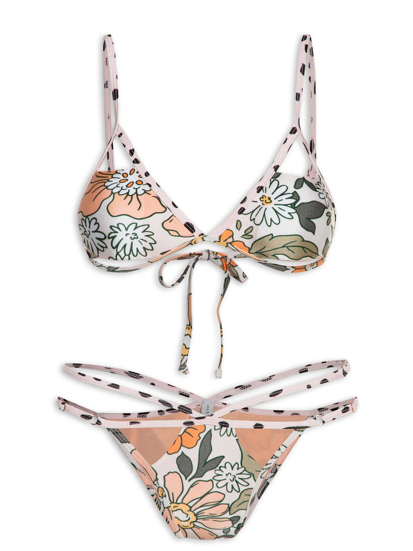 Biquíni Tiras Estampado Branco Mktbeach