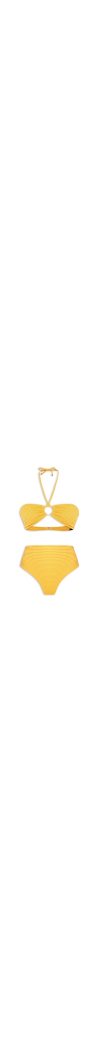 Biquíni Top Bandeau E Calcinha Hotpants - Amarelo