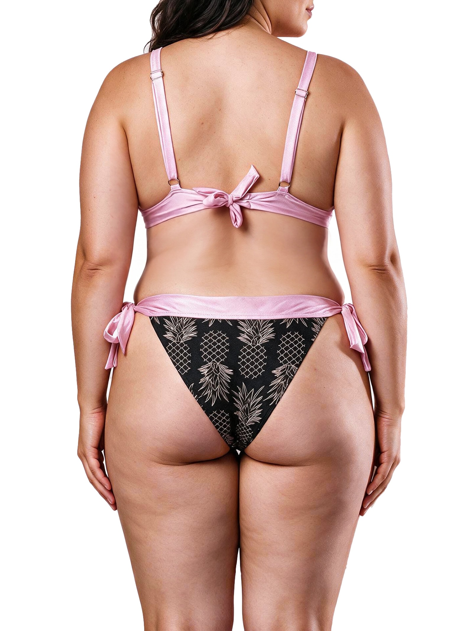Biquíni Top Triângulo com Calcinha Laço Plus Size Preto Mktbeach