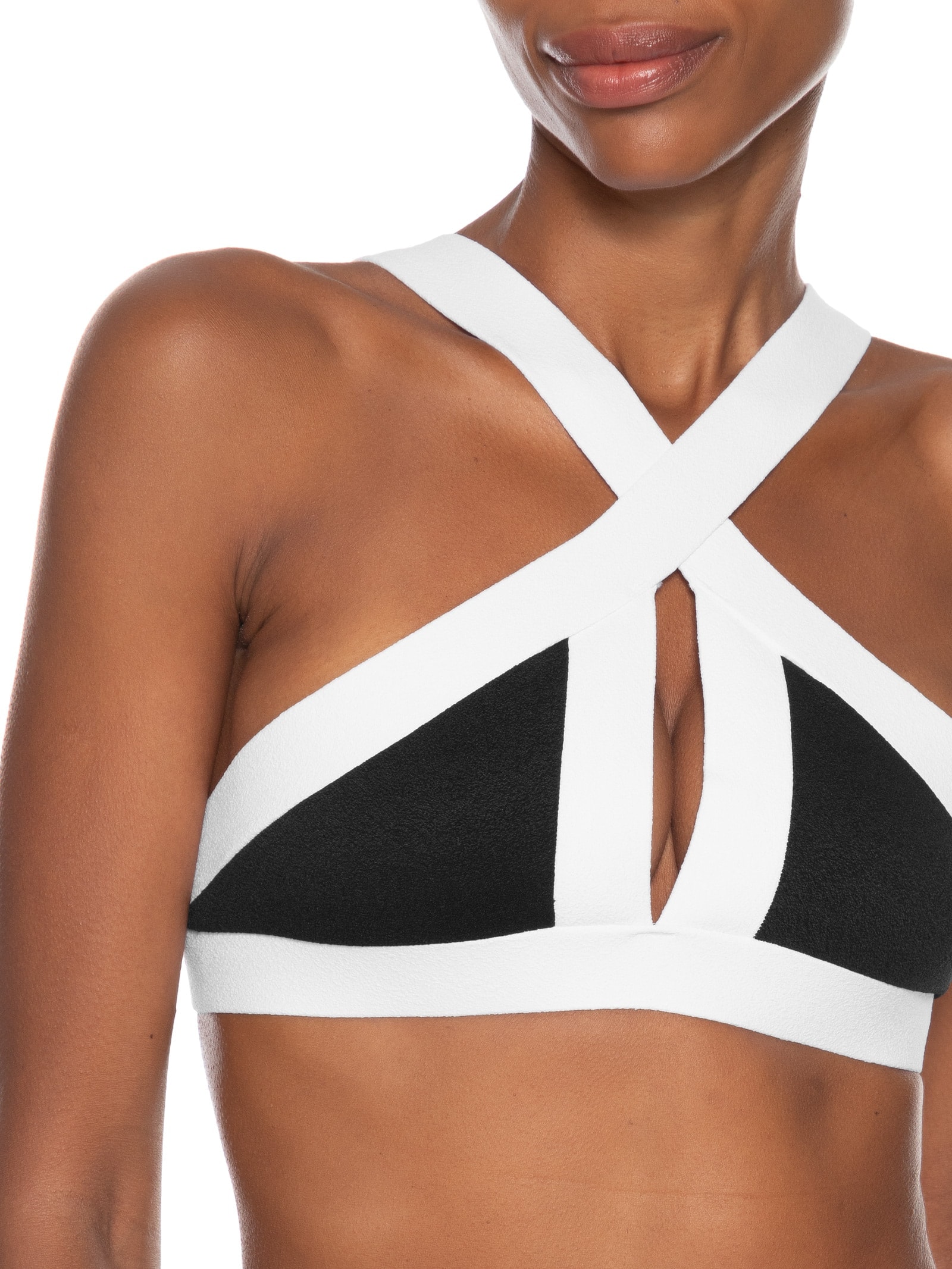 Biquini Transpassado Bicolor Preto Osklen