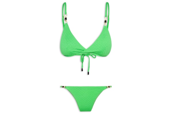 Biquíni Triângulo Com Detalhe Em Pedraria - Verde