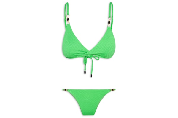 Biquíni Triângulo Com Detalhe Em Pedraria - Verde