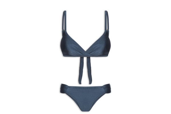 Biquíni Triângulo Com Transpasse - Azul