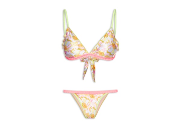 Biquíni Triângulo Estampado - Amarelo