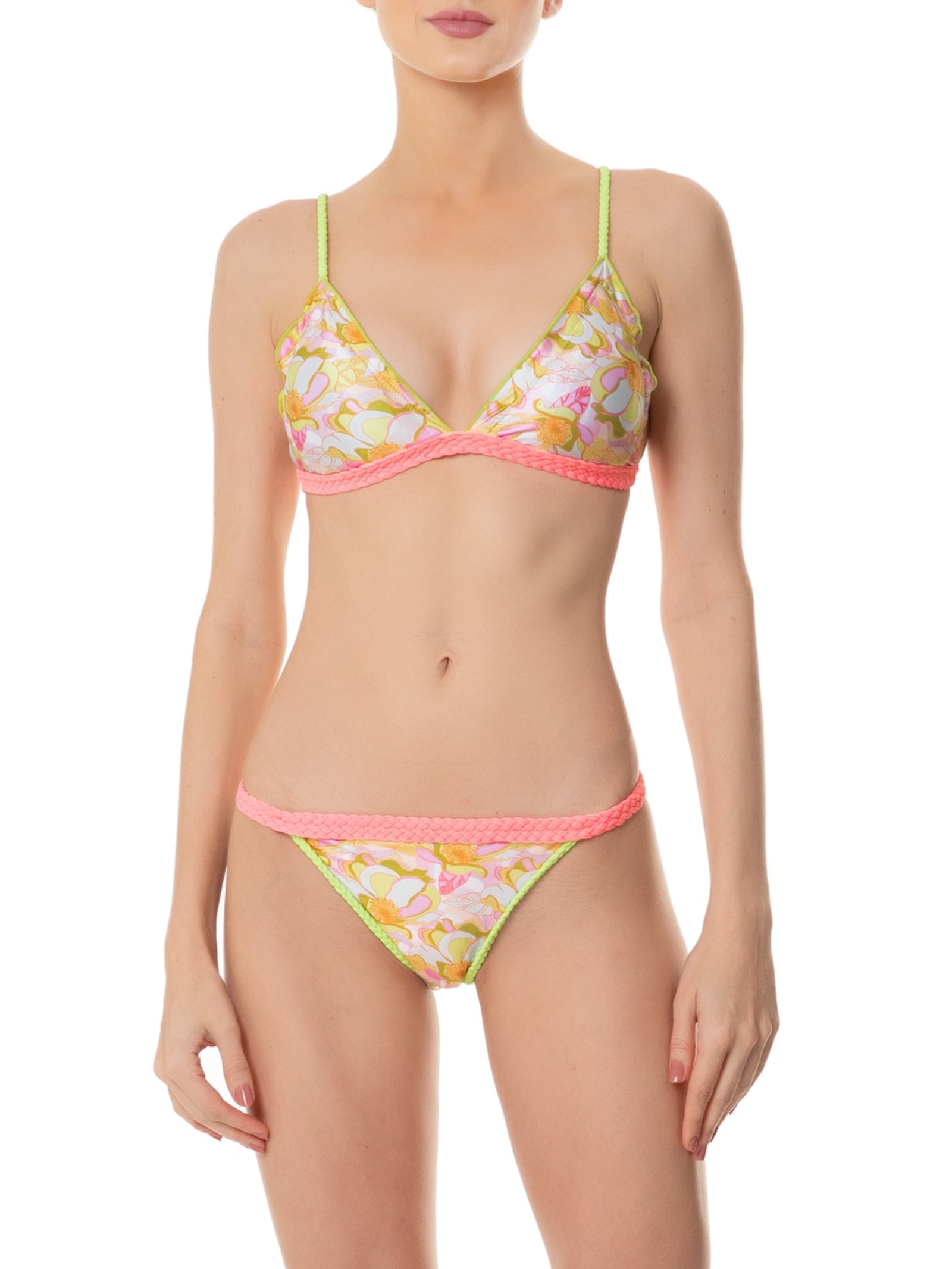 Biquíni Triângulo Estampado Amarelo Mktbeach