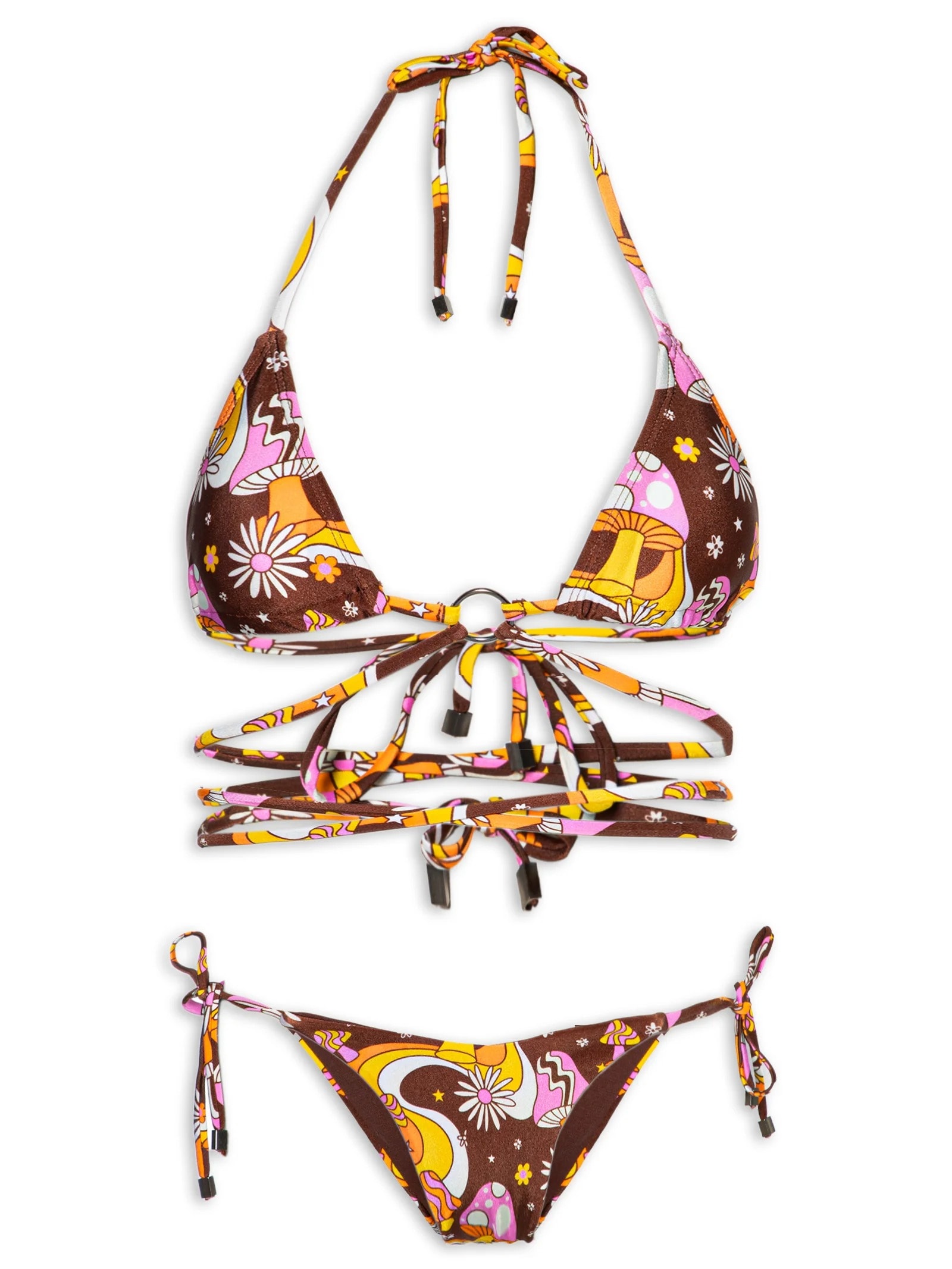 Biquíni Triângulo Estampado Marrom Mktbeach