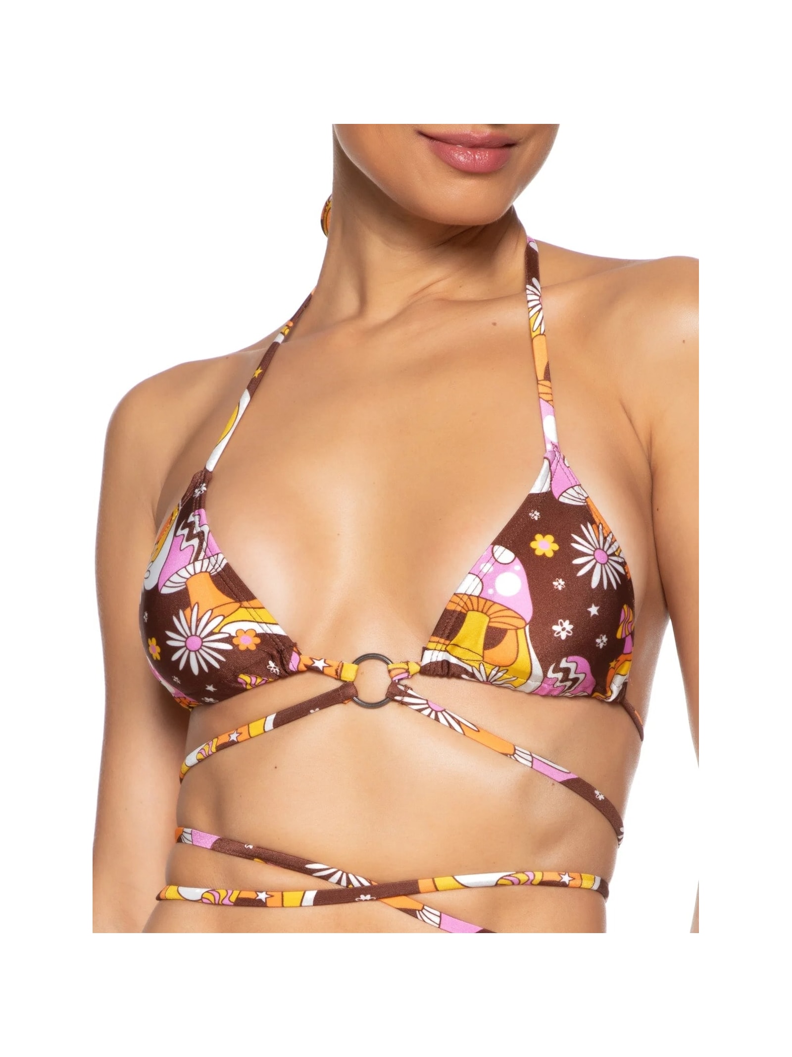 Biquíni Triângulo Estampado Marrom Mktbeach