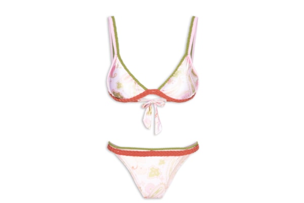 Biquíni Triângulo Estampado - Rosa