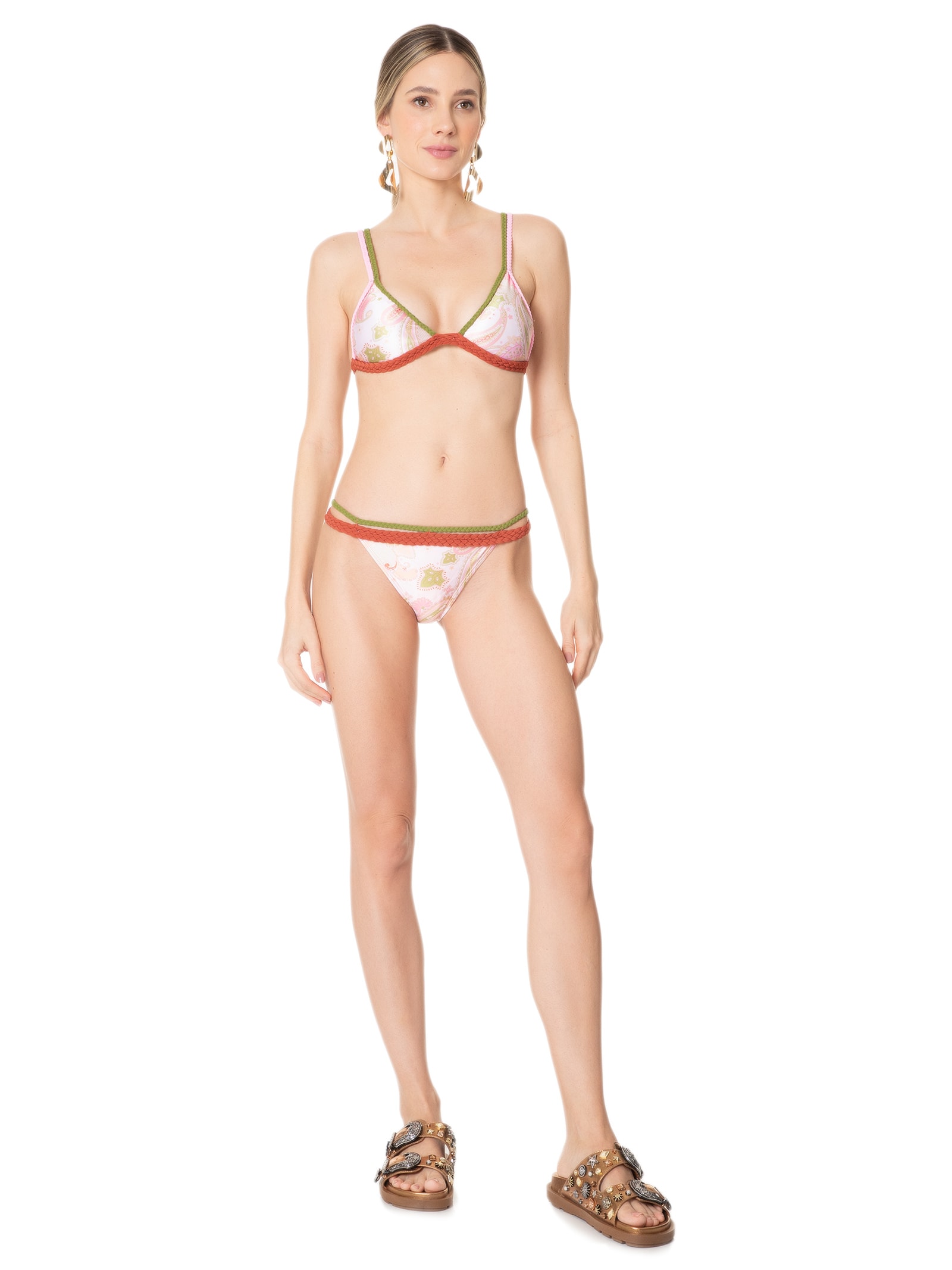 Biquíni Triângulo Estampado Rosa Mktbeach