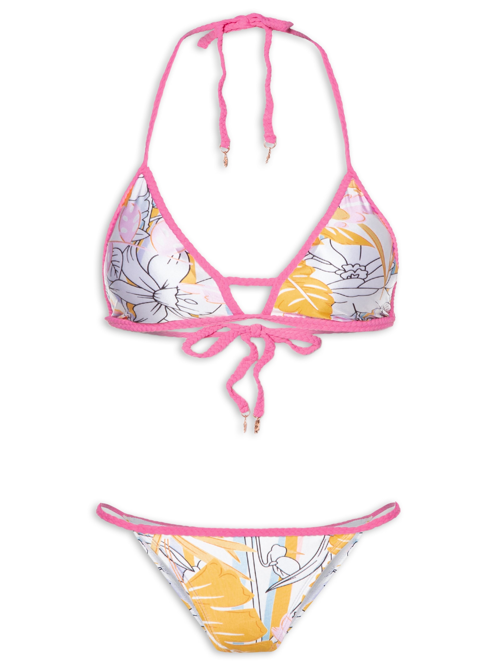 Biquíni Triângulo Estampado Rosa Mktbeach