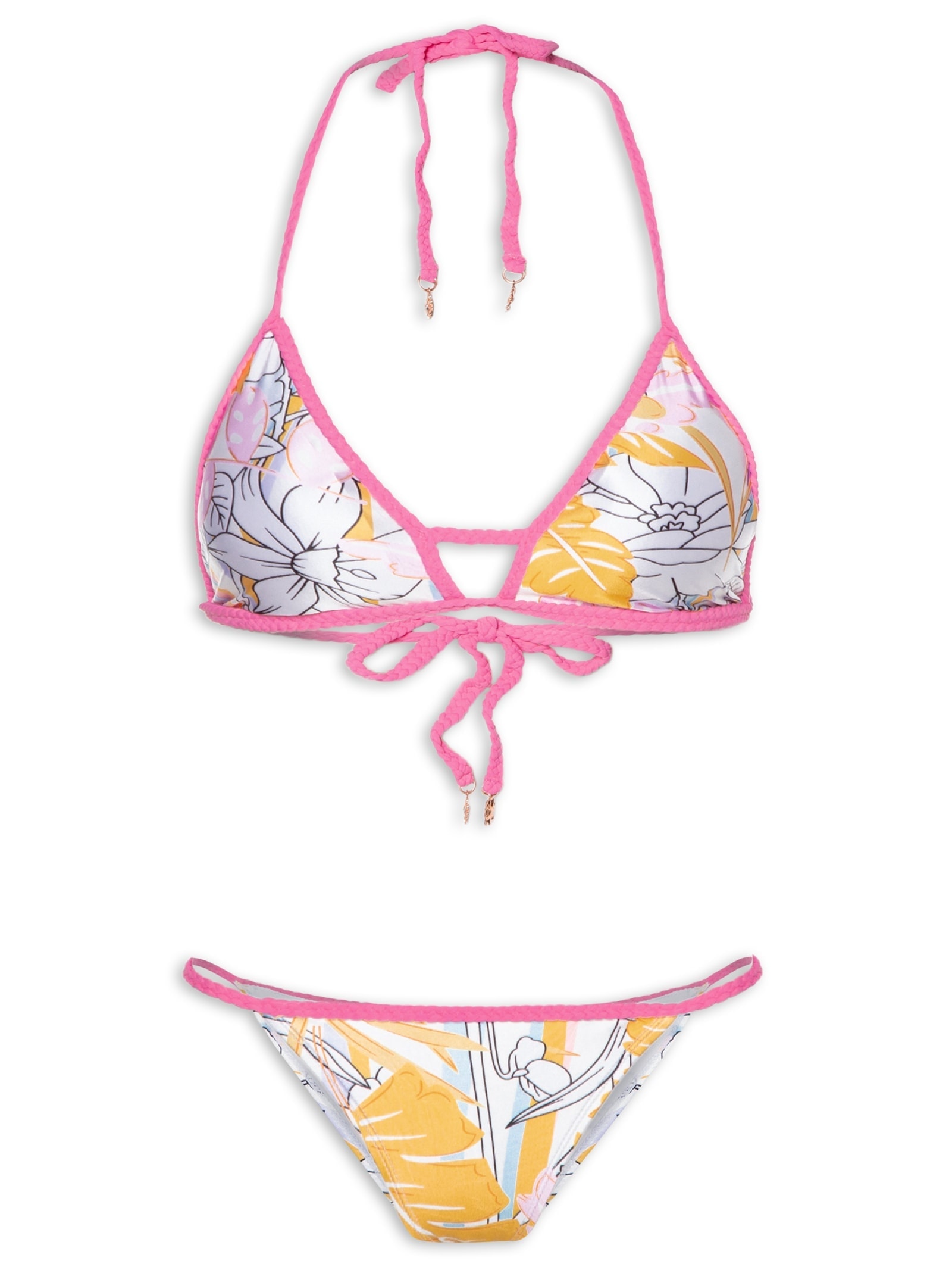 Biquíni Triângulo Estampado Rosa Mktbeach