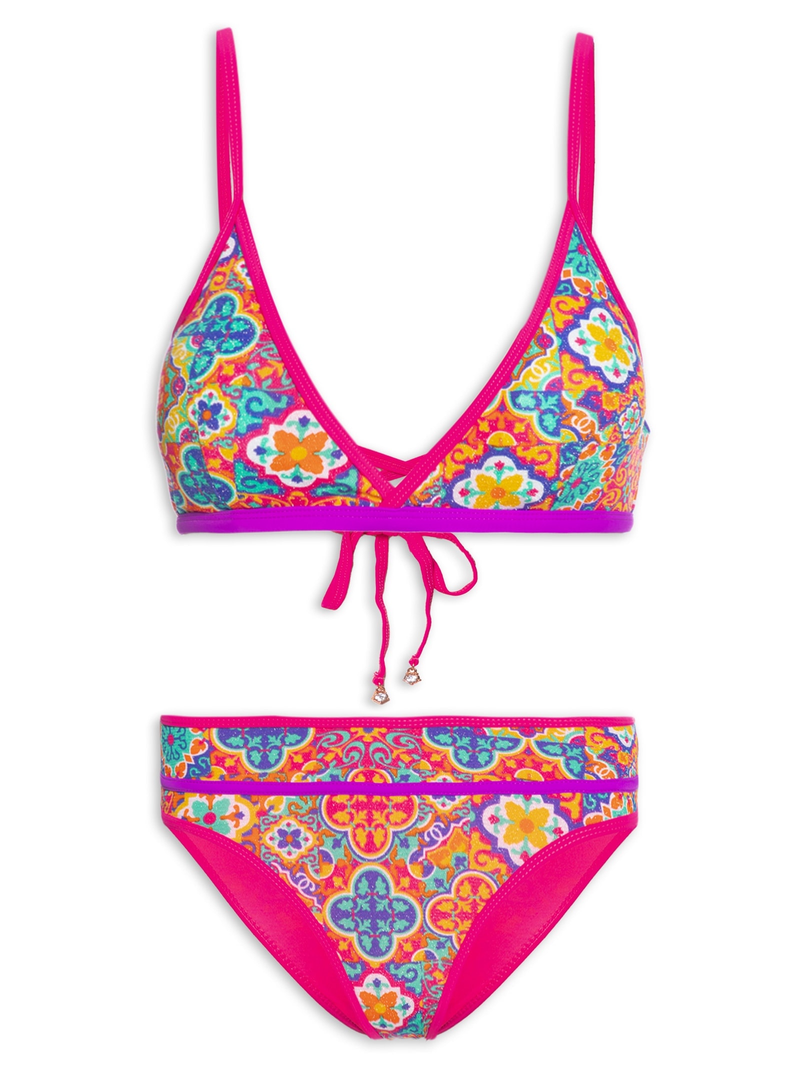 Biquini Triângulo Estampado Rosa Mktbeach