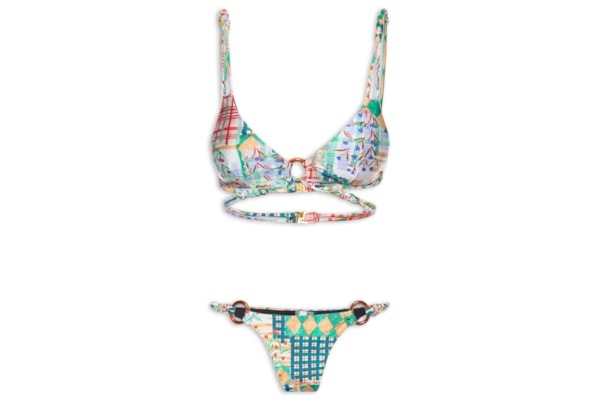 Biquíni Triângulo Estampado - Verde