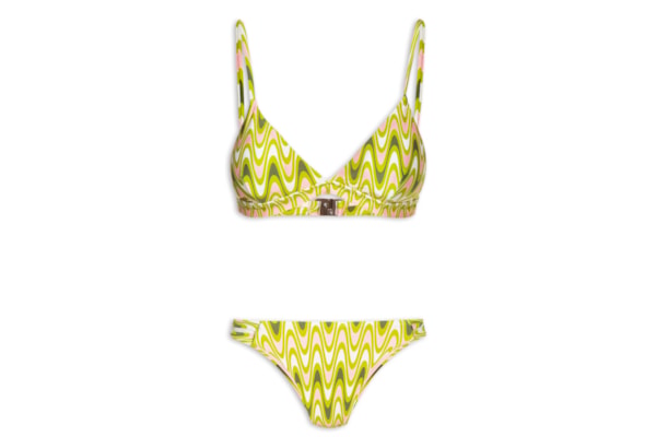Biquini Triangulo Estampado - Verde