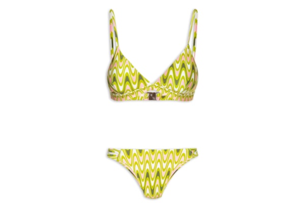 Biquini Triangulo Estampado - Verde