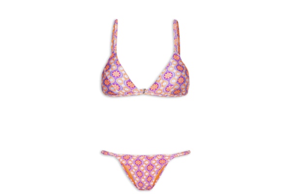 Biquíni Triângulo Floral - Laranja