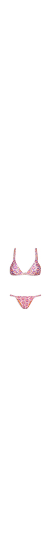 Biquíni Triângulo Floral - Laranja