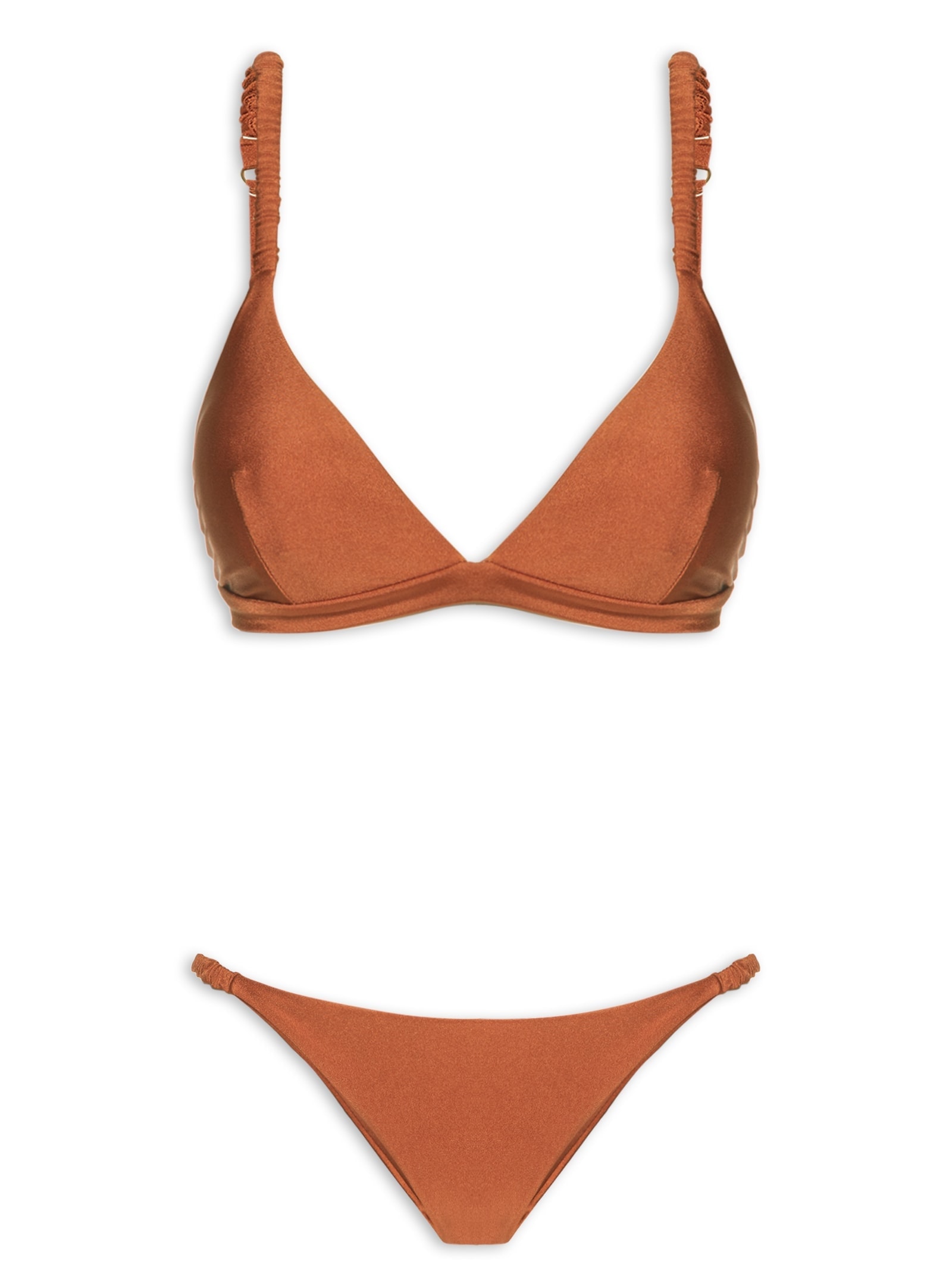Biquíni Triângulo Liso Marrom Mktbeach