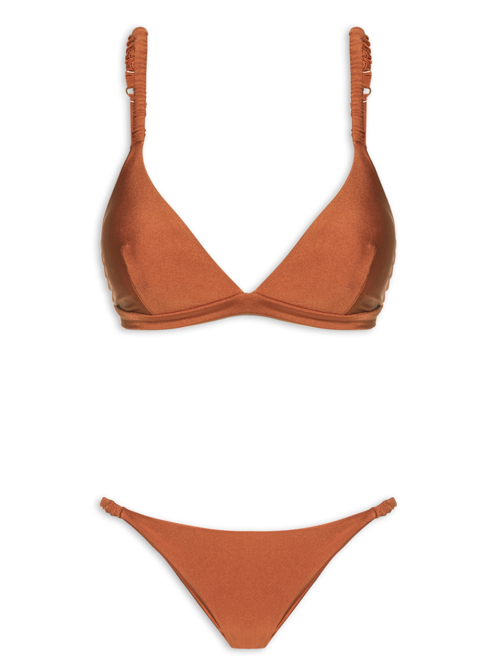 Biquíni Triângulo Liso Marrom Mktbeach