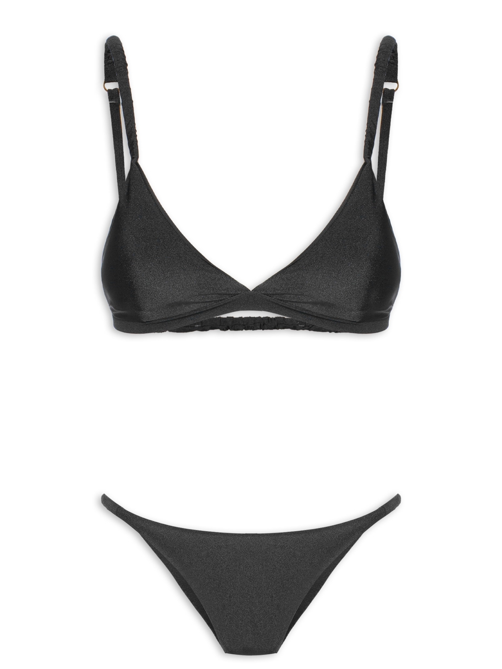 Biquíni Triângulo Liso Preto Mktbeach