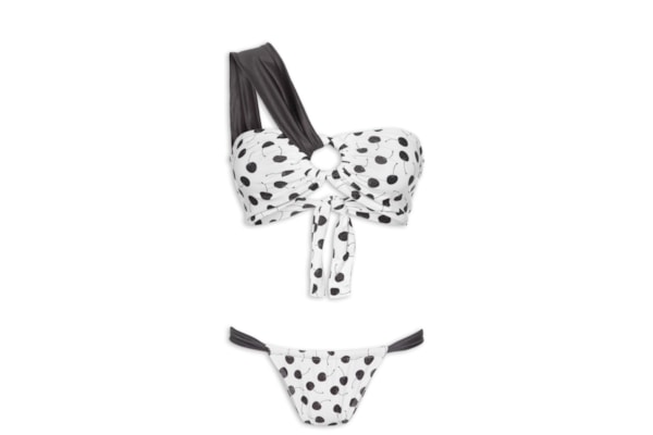 Biquíni Um Ombro Só Cherry - Branco