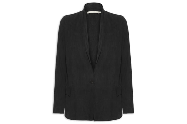 Blazer Alfaiataria Feminino com Bolsos -  Preto
