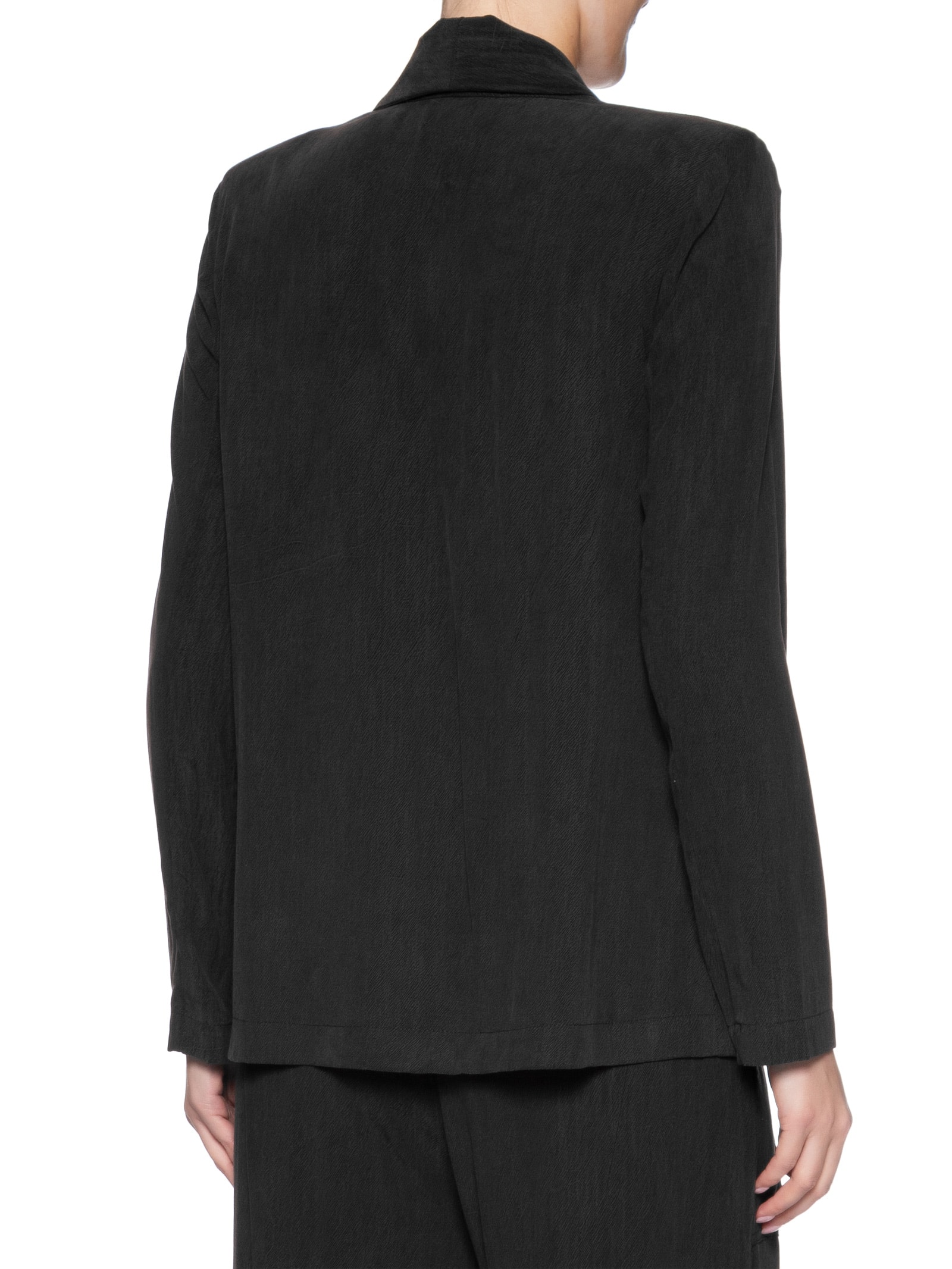 Blazer Alfaiataria Feminino com Bolsos  Preto Maria Filó