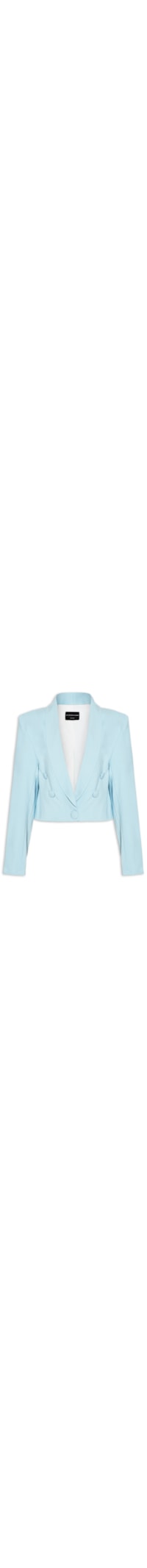 Blazer Cropped Manga Longa - Azul