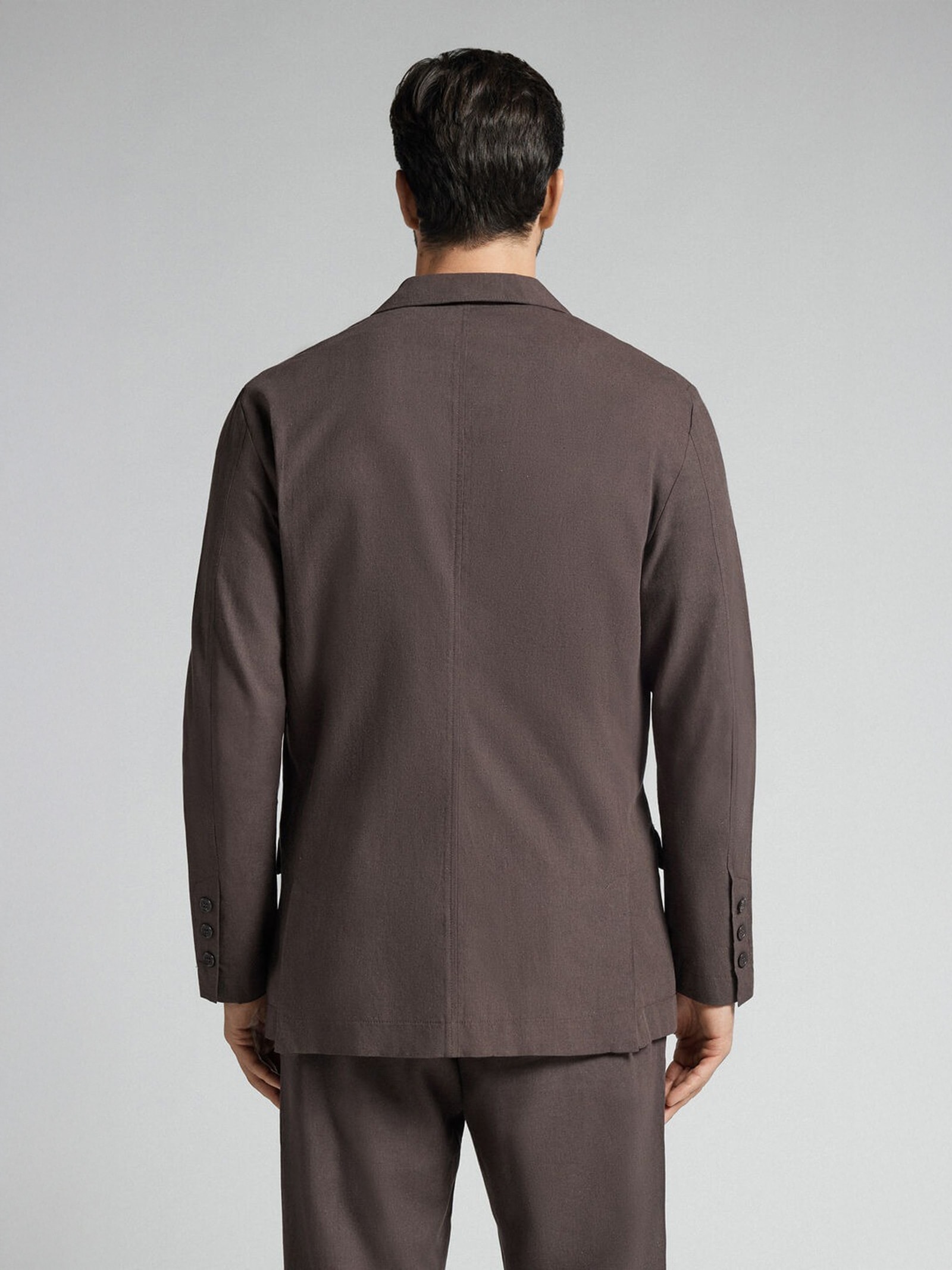 Blazer Em Linho e Algodão Marrom Intimissimi