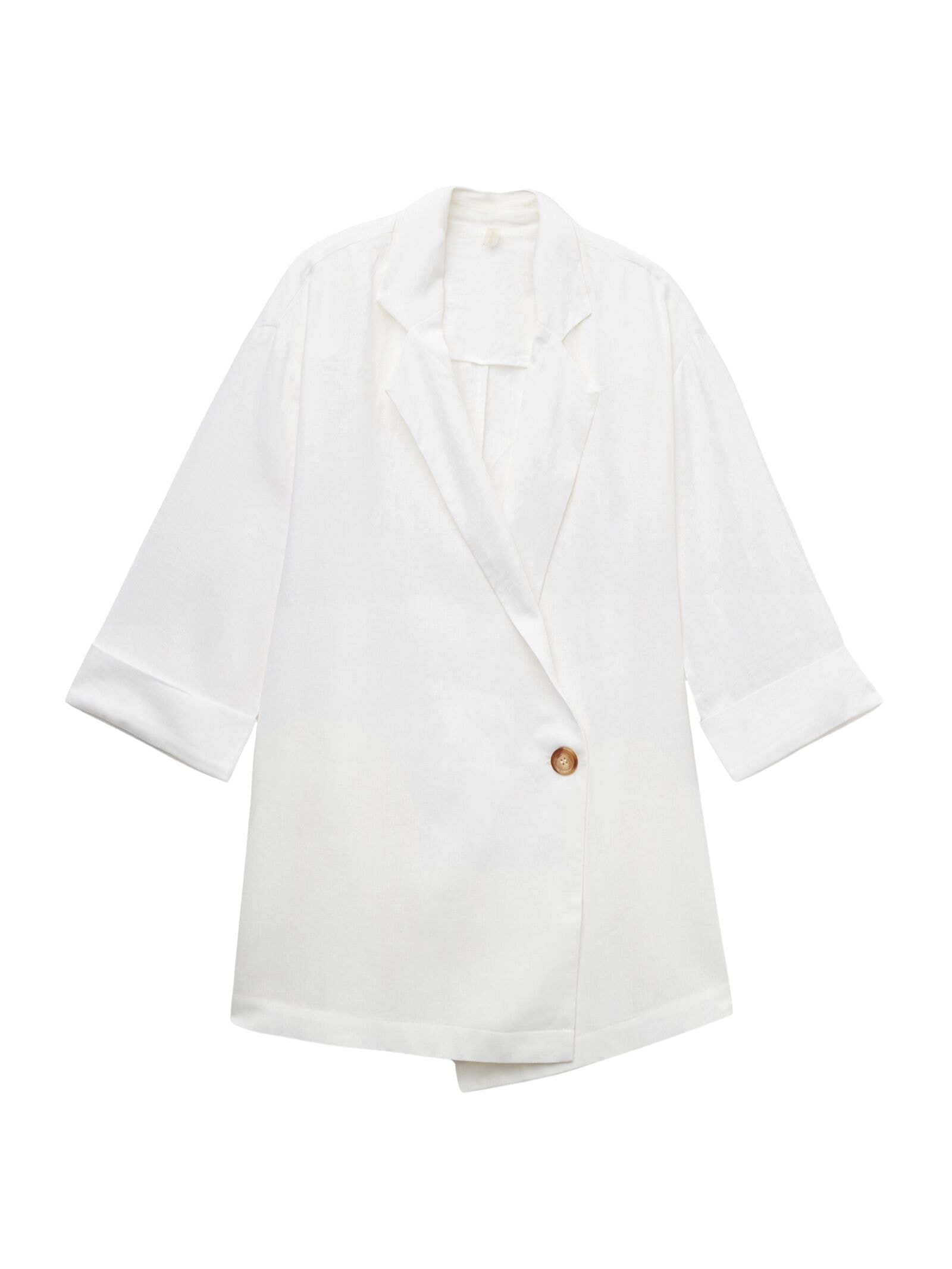 Blazer Em Linho e Viscose Branco Calzedonia