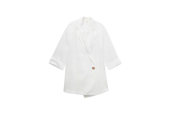Blazer Em Linho e Viscose - Branco