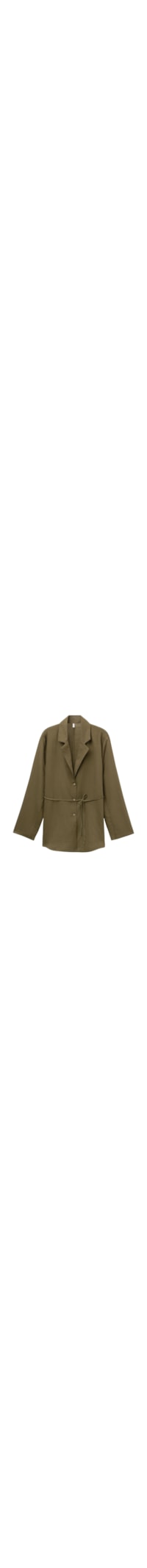 Blazer Em Linho e Viscose Com Cinto - Verde