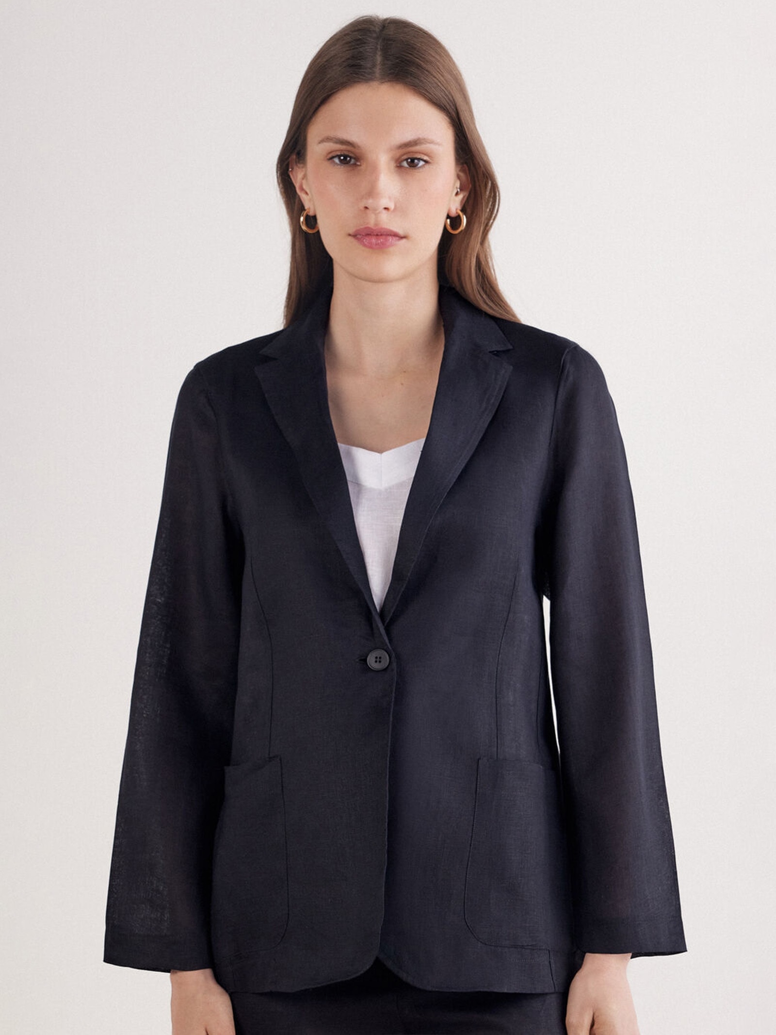 Blazer Em Linho Linho The Pure Linen Preto Intimissimi