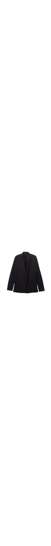 Blazer Estruturado Em Algodão - Preto