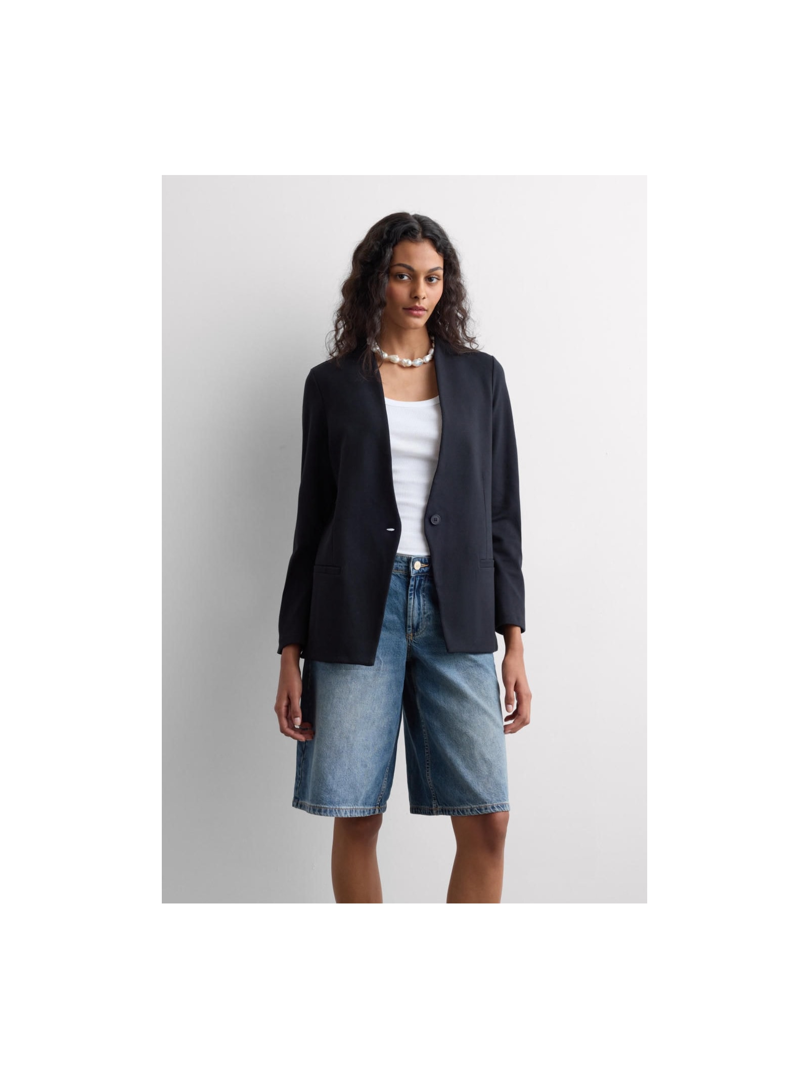 Blazer Estruturado Em Algodão Preto Intimissimi