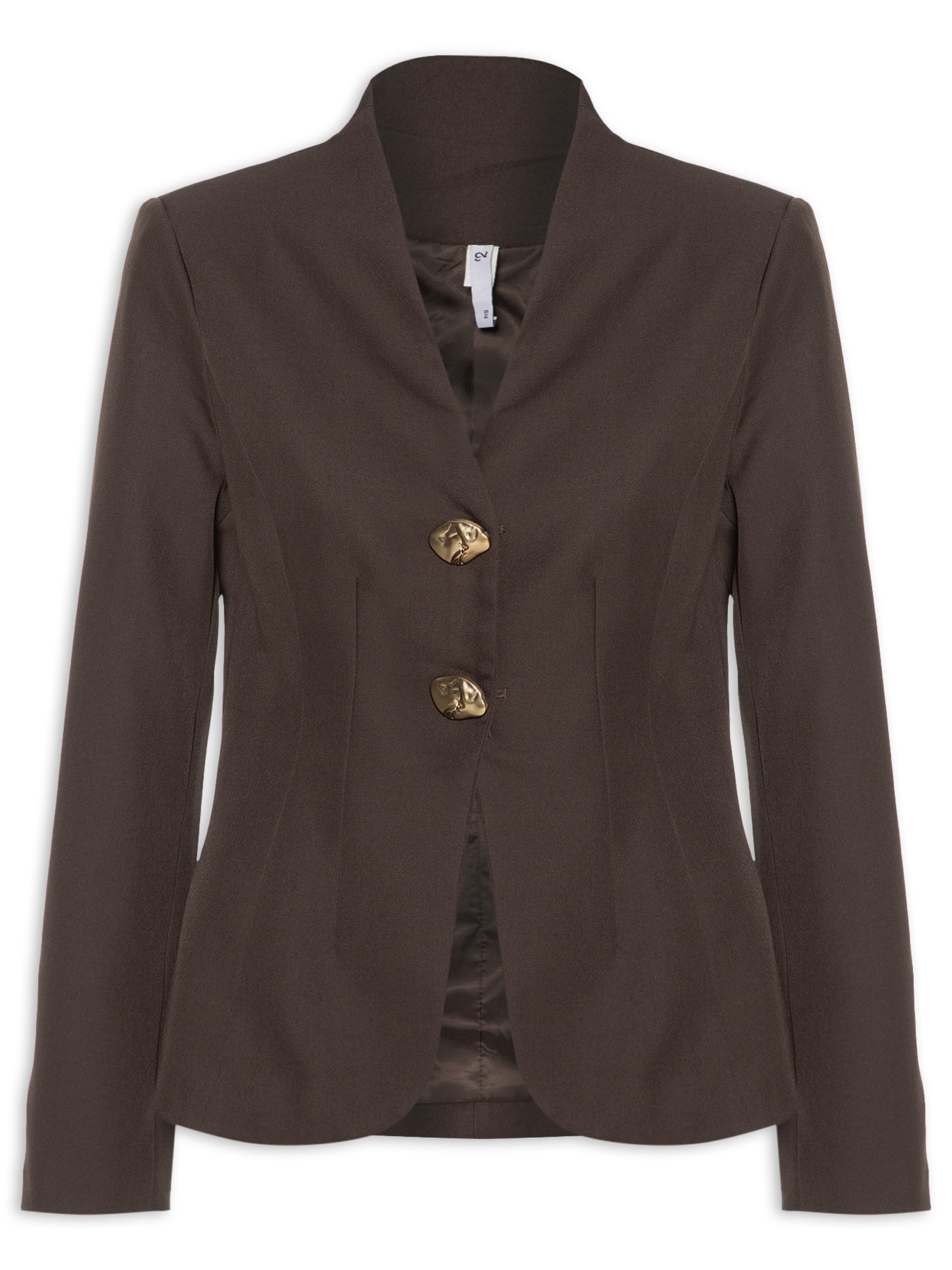 Blazer Feminino Acinturado Alfaiataria Marrom '2Essential