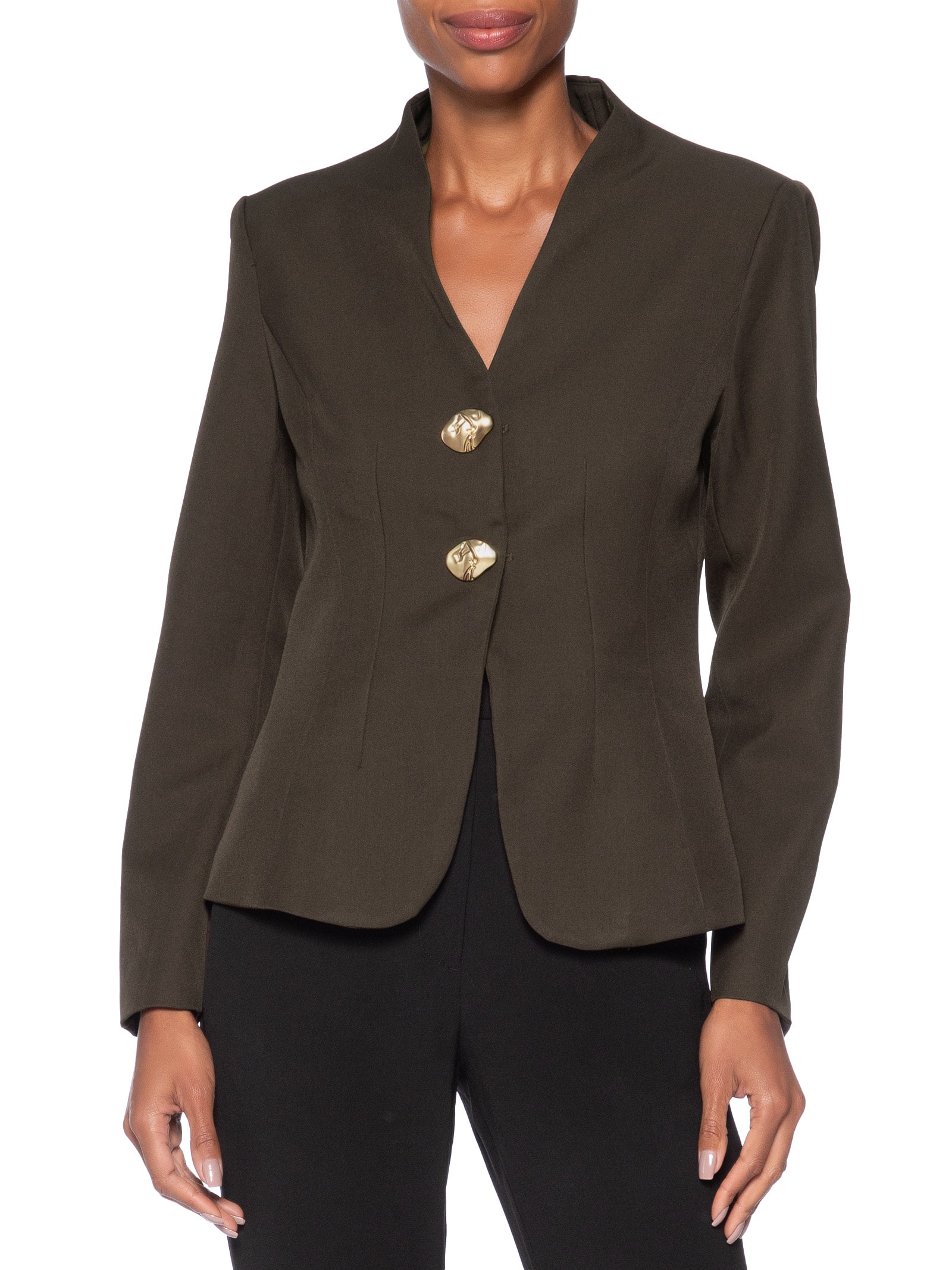 Blazer Feminino Acinturado Alfaiataria Marrom '2Essential