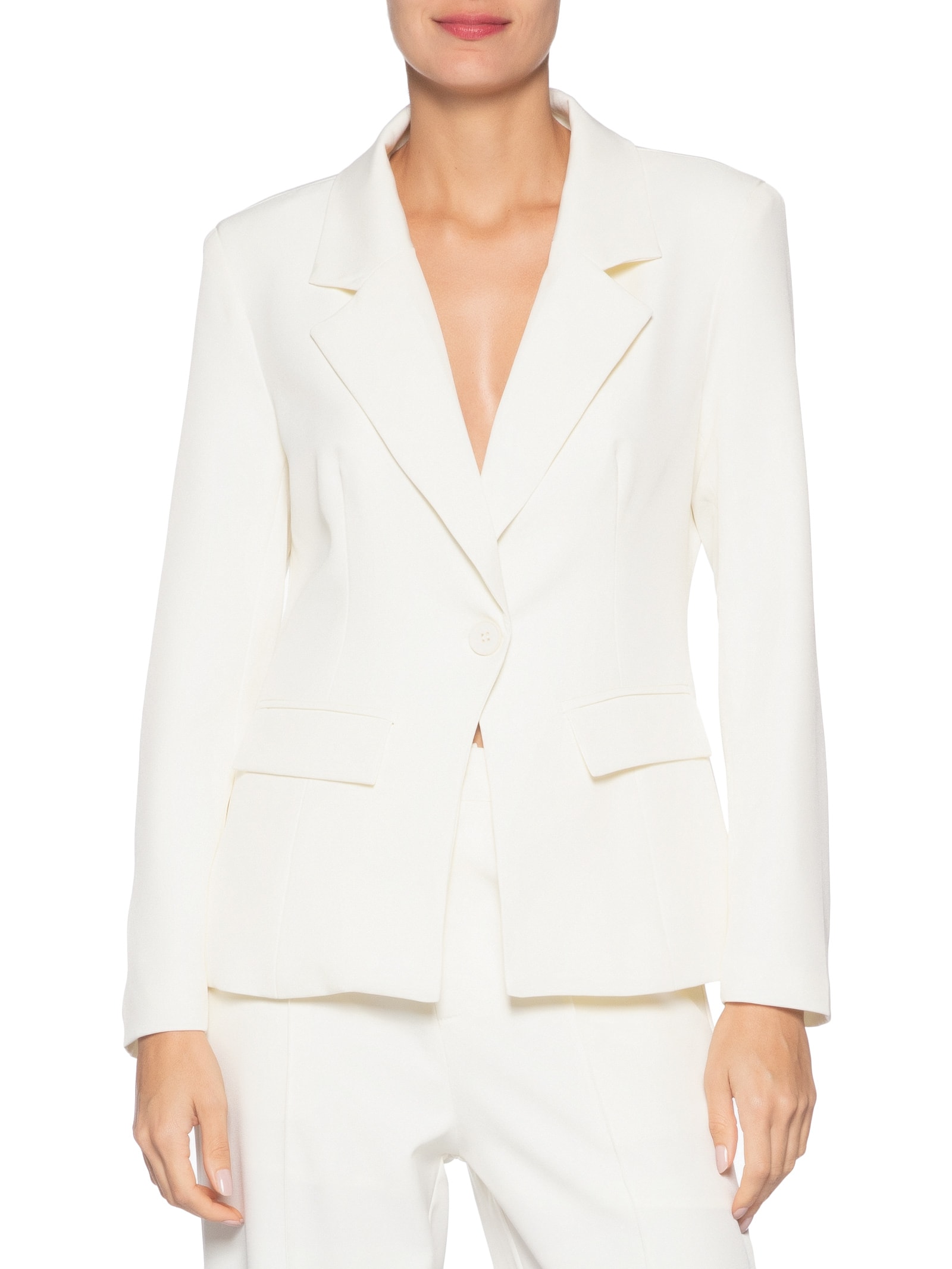 Blazer Feminino Acinturado com Faixa – Branco '2Essential
