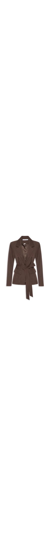 Blazer Feminino Acinturado com Faixa – Marrom