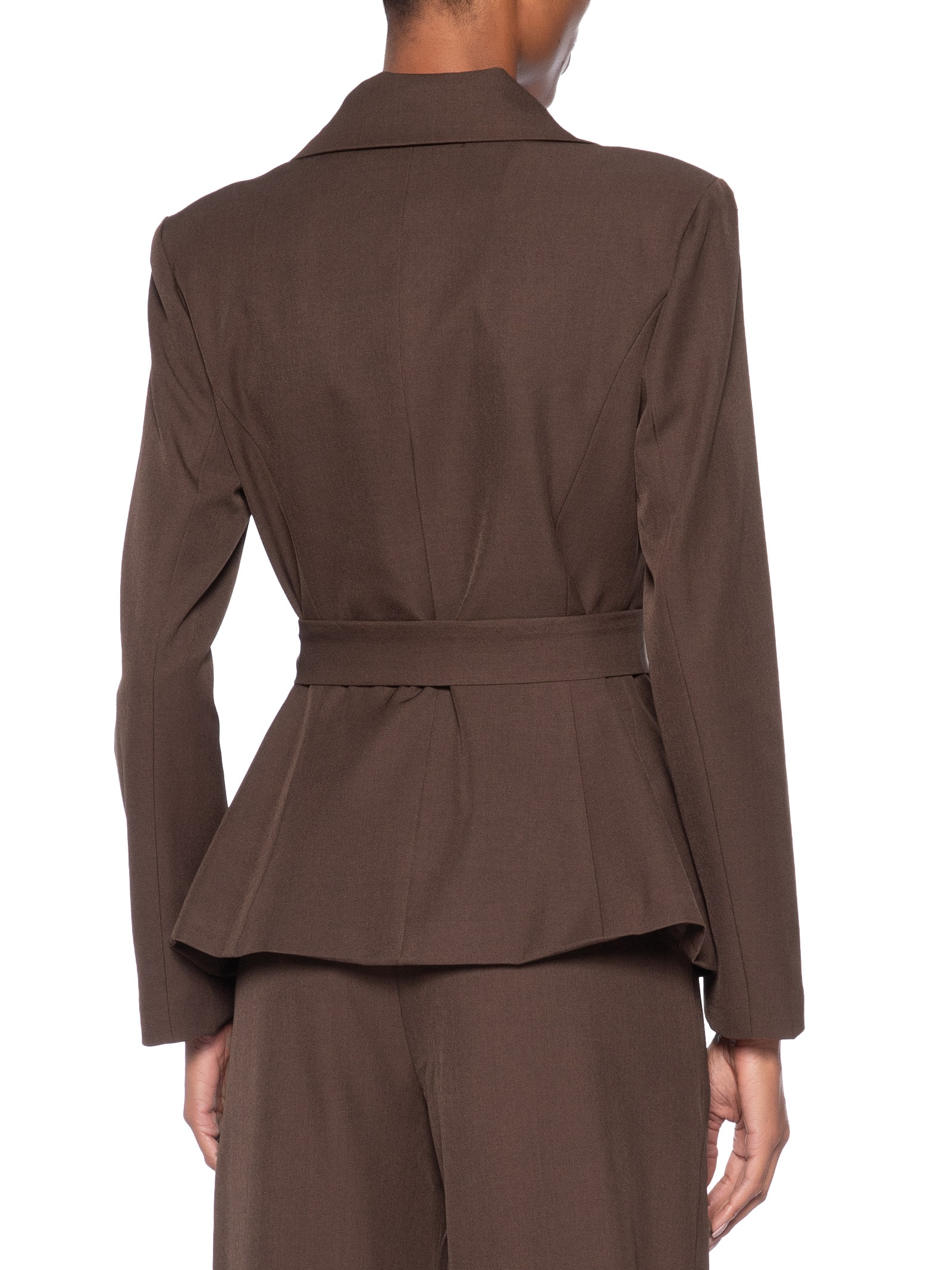 Blazer Feminino Acinturado com Faixa – Marrom '2Essential