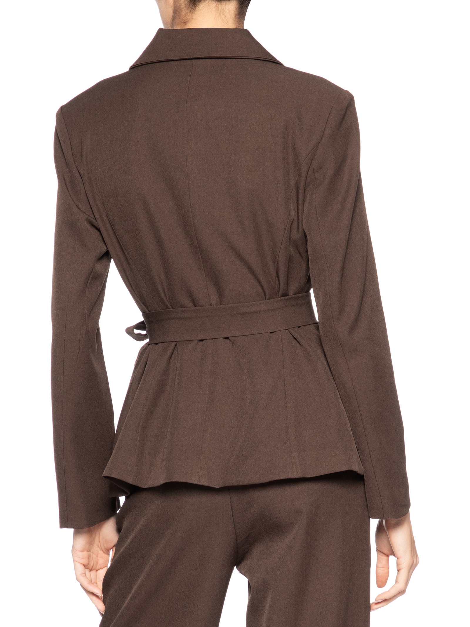 Blazer Feminino Acinturado com Faixa – Marrom '2Essential