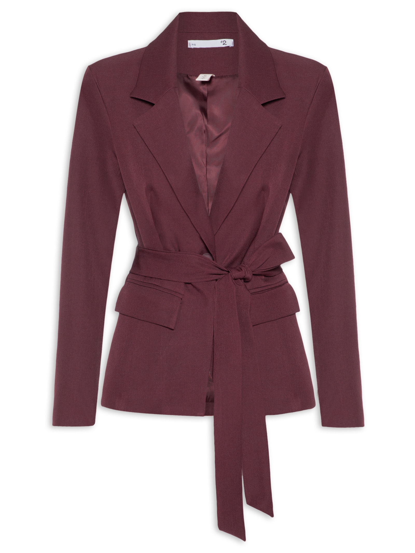 Blazer Feminino Acinturado com Faixa – Vermelho '2Essential