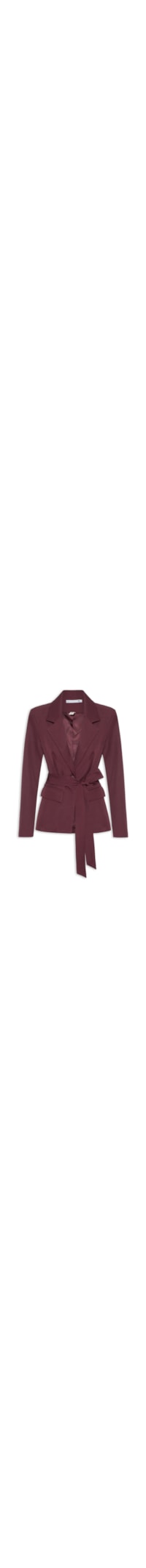 Blazer Feminino Acinturado com Faixa – Vermelho
