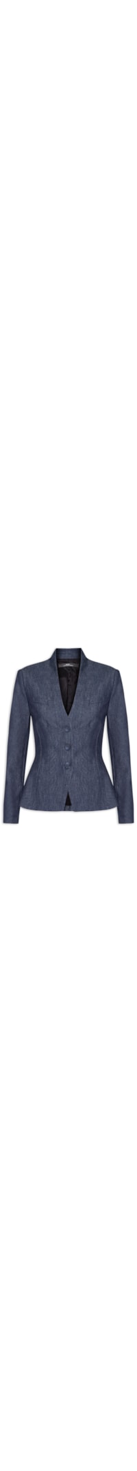 Blazer Feminino Acinturado De Jeans Smp - Azul