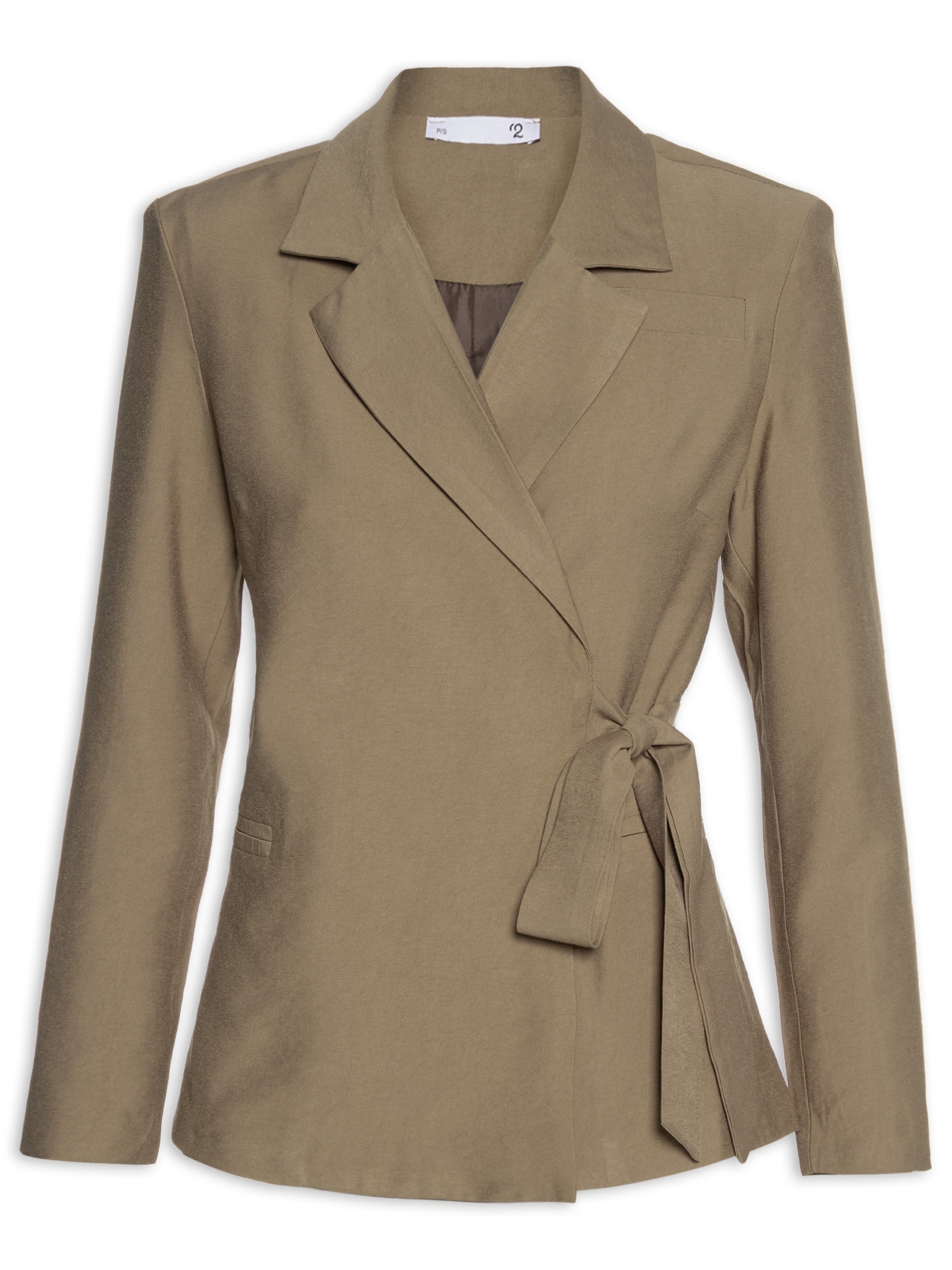 Blazer Feminino Ajustado Com Amarração Marrom '2Essential