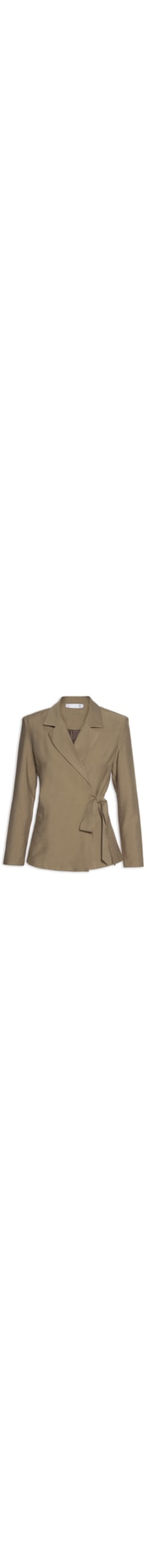 Blazer Feminino Ajustado Com Amarração - Marrom