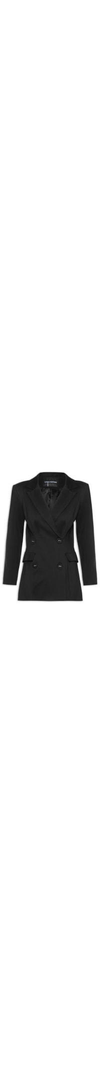 Blazer Feminino Alfaiataria Alongado - Preto