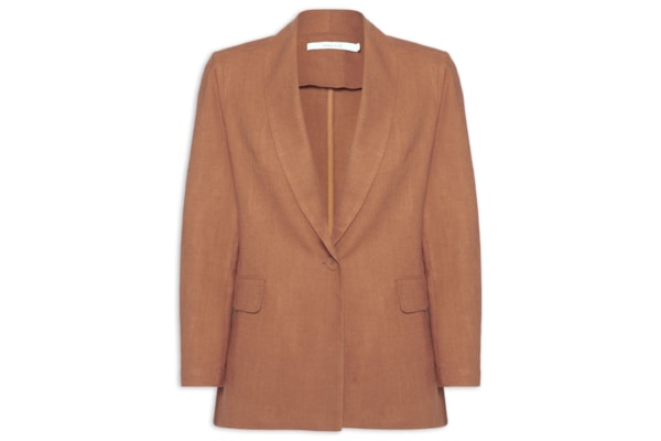 Blazer Feminino Alfaiataria Bolso Frontal - Marrom