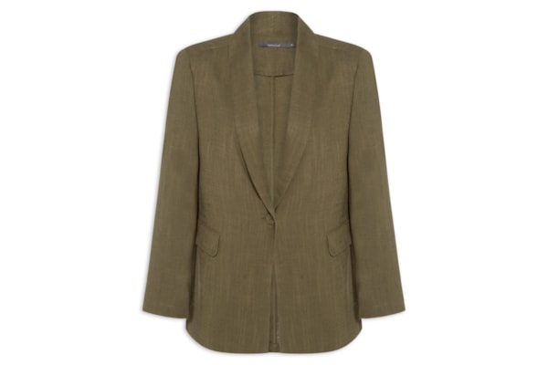 Blazer Feminino Alfaiataria Bolso Frontal - Marrom